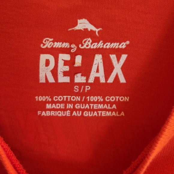 Tommy Bahama relax Sipline laid back orange vacation tshirt sz sml UNISEX pinup - Picture 4 of 8